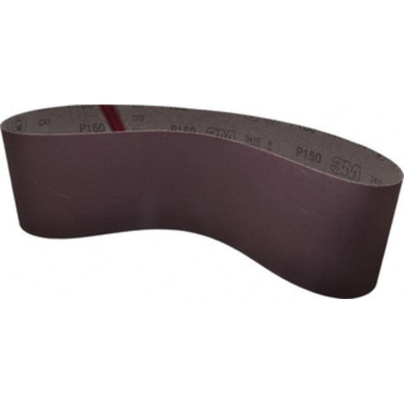 3M 6 Wide x 48 OAL, 150 Grit, Aluminum Oxide Abrasive Belt Aluminum Oxide, Very Fine, Coated, X Weighted Cloth Backing, Series 241D 7010361734 – 01875939