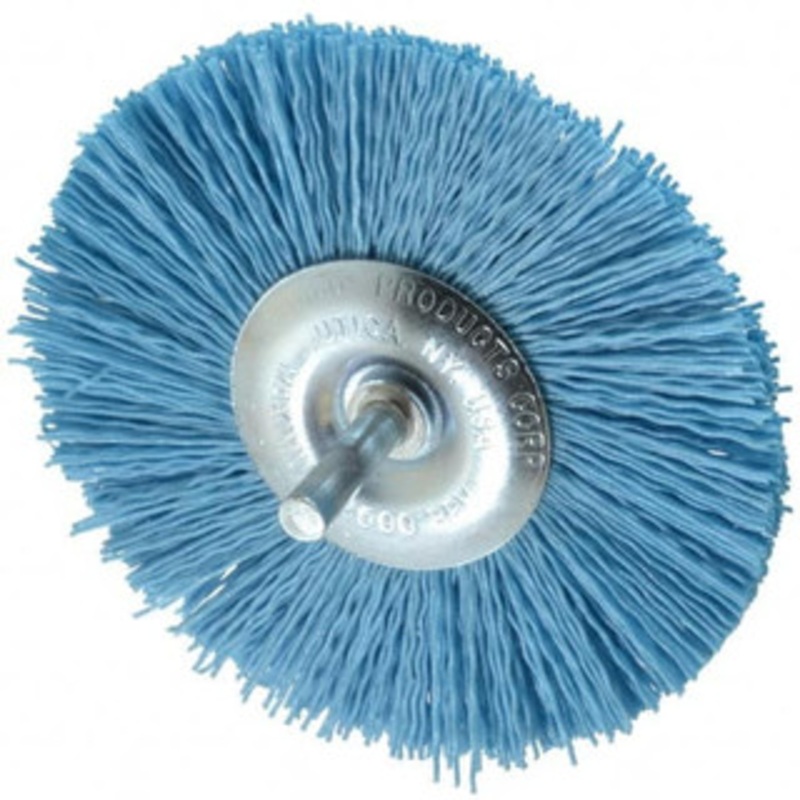 Dico 4 OD, 1/4 Shank Diam, Crimped Nylon Wheel Brush 3/8 Face Width 505-784 (BLUE) – 00549089