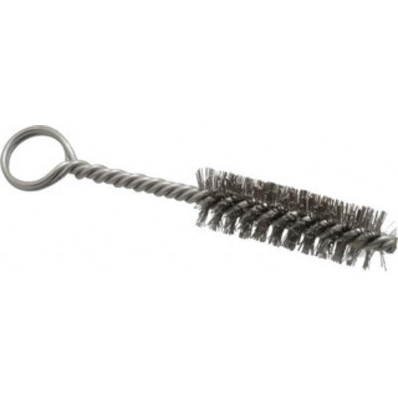 Made in USA 2-1/2 Long x 3/4 Diam Stainless Steel Twisted Wire Bristle Brush Double Spiral, 5-1/2 OAL, 0.01 Wire Diam, 0.162 Shank Diam 09-421206 – 03716446