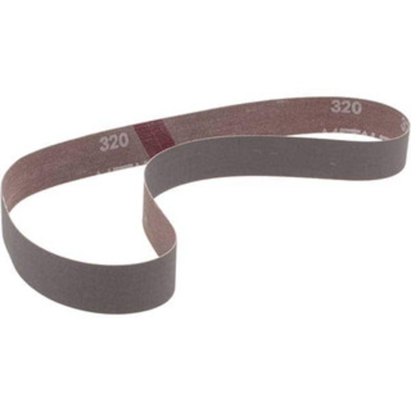 Norton 1 Wide x 30 OAL, 320 Grit, Aluminum Oxide Abrasive Belt Aluminum Oxide, Extra Fine, Coated, Series R228 78072764209 – 82114547