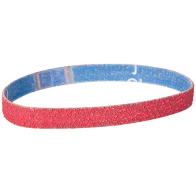 Norton 3/4 Wide x 20-1/2 OAL, 50 Grit, Ceramic Abrasive Belt Ceramic, Coarse, Coated, Y Weighted Cloth Backing, Series R981 78072718714 – 05222054