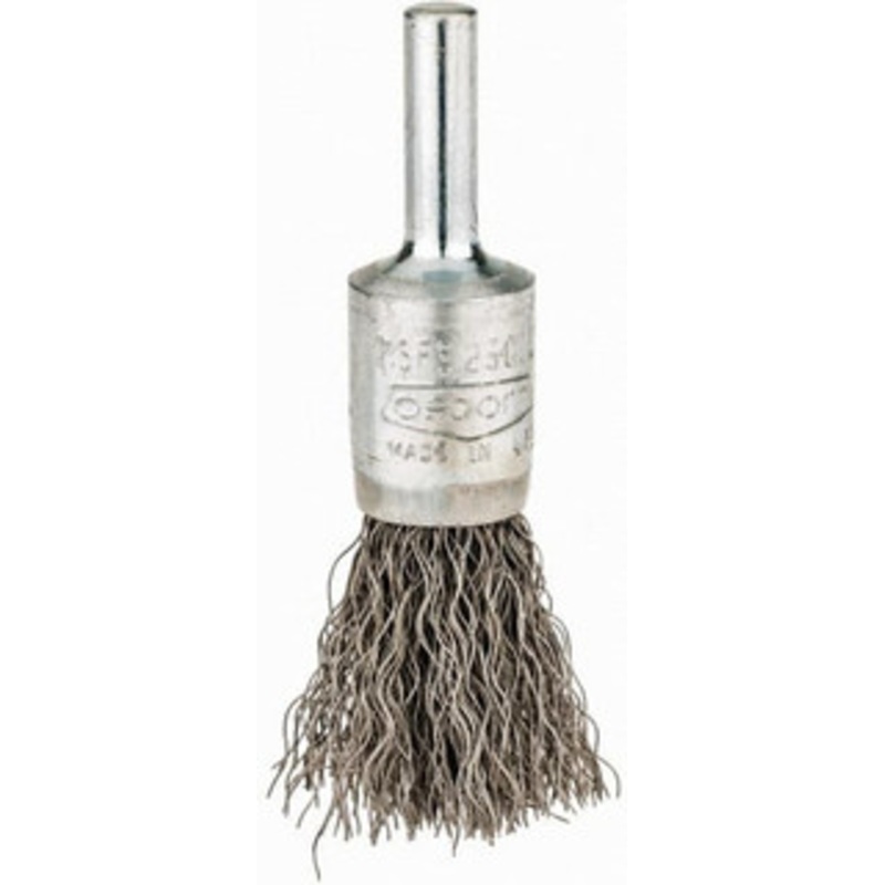 Osborn 1/2 Diam Steel Crimped End Brush 1 Trim Length, 1/4 Shank Diam, 25,000 Max RPM 0003071400 – 00126334
