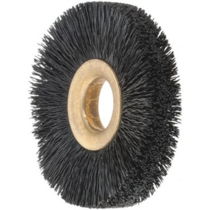 Osborn 2 OD, 1/2 Arbor Hole, Nylon Wheel Brush 3/8 Face Width, 9/16 Trim Length, 0.01 Filament Diam, 20,000 RPM 0001113900 – 53489571