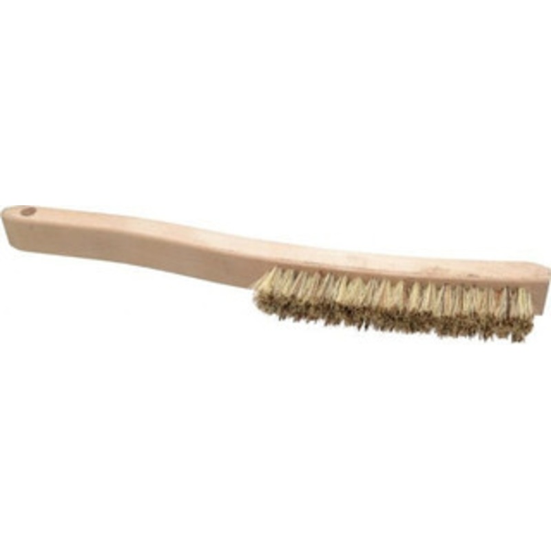 Osborn 4 Rows x 18 Columns Palmyra/Tampico Platers Brush 6 Brush Length, 13-1/4 OAL, 1 Trim Length, Wood Curved Handle 0005404300 – 53502423