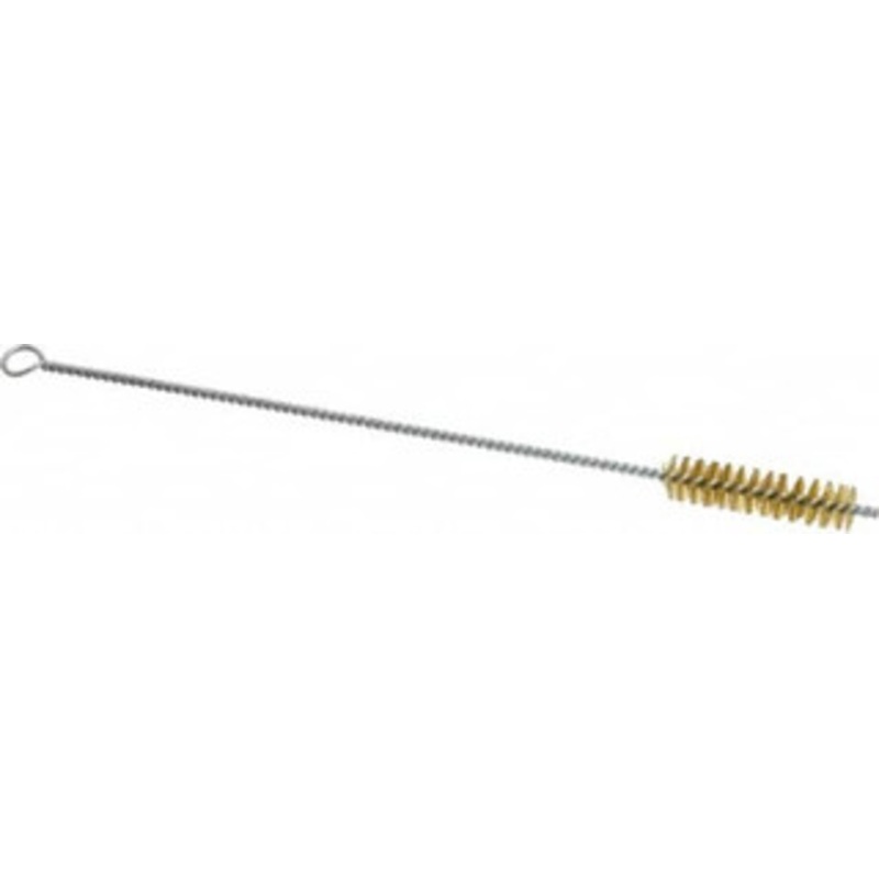 Schaefer Brush 3 Long x 3/4 Diam Brass Long Handle Wire Tube Brush Single Spiral, 15 OAL, 0.006 Wire Diam, 3/8 Shank Diam 14610 – 09395377