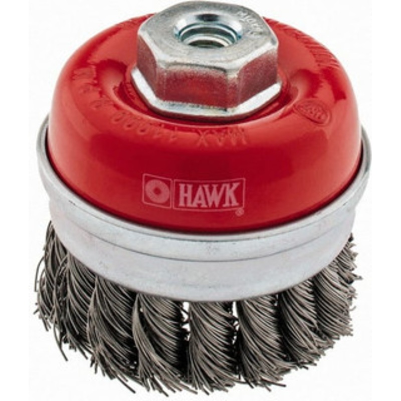 Value Collection 3 Diam M10x1.50 Threaded Arbor Steel Fill Cup Brush Knotted Wire, 0.02 Wire Diam, 11,000 Max RPM S04185682 – 04185682