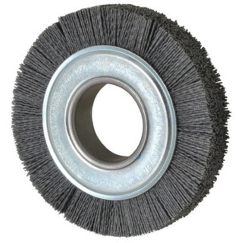 Weiler Abrasives 6 OD, 2 Arbor Hole, Crimped Nylon Wheel Brush 1 Face Width, 1-1/4 Trim Length, 0.04 Filament Diam, 3,600 RPM 97734 – 00291476