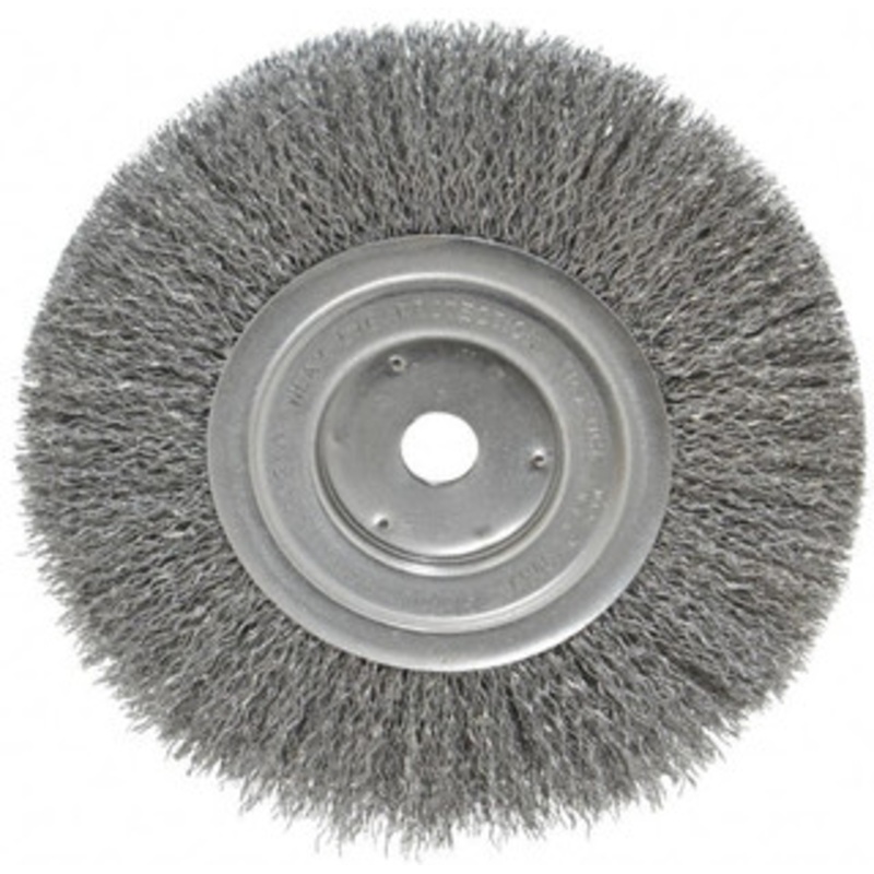 Weiler Abrasives 7 OD, 5/8 Arbor Hole, Crimped Steel Wheel Brush 3/4 Face Width, 1-9/16 Trim Length, 0.014 Filament Diam, 6,000 RPM 93630 – 03597010
