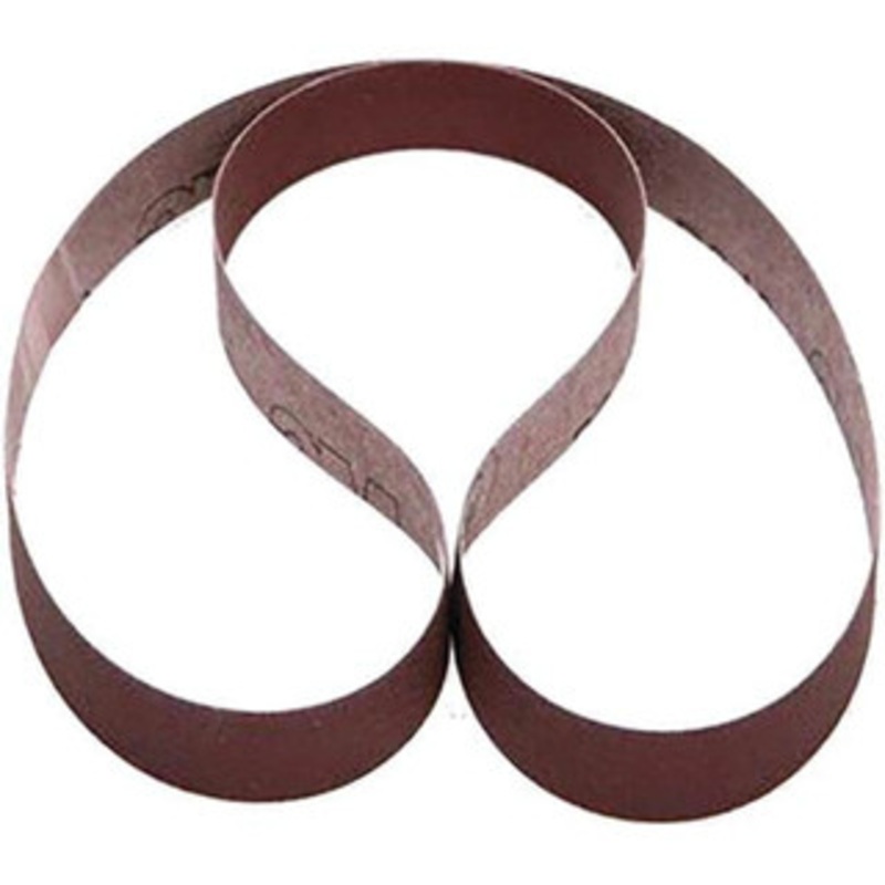 3M 1 Wide x 42 OAL, 240 Grit, Aluminum Oxide Abrasive Belt Aluminum Oxide, Very Fine, Coated, X Weighted Cloth Backing, Series 241D 7010326168 – 01876036