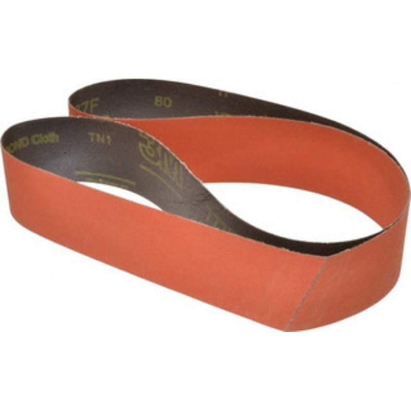 3M 2-1/2 Wide x 60 OAL, 80 Grit, Ceramic Abrasive Belt Ceramic, Medium, Coated, YF Weighted Cloth Backing, Wet/Dry, Series 777F 7010359750 – 81759904