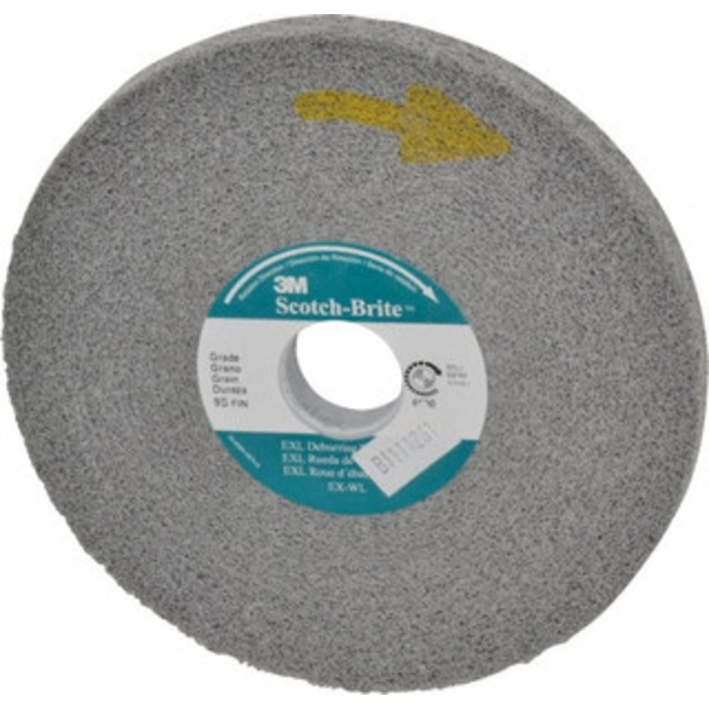 3M 6 Diam, 1/2 Face Width, 1 Center Hole, Fine Grade, Silicon Carbide Deburring Wheel Convolute, Hard Density 9 Grade, 6,000 RPM 7000046069 – 01722057