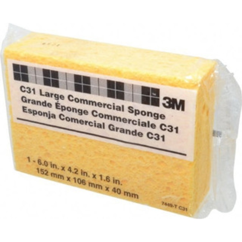 3M 6 Long x 4-1/4 Wide x 1-5/8 Thick Cleansing Pad Heavy-Duty, Yellow 7000042920 – 76634872
