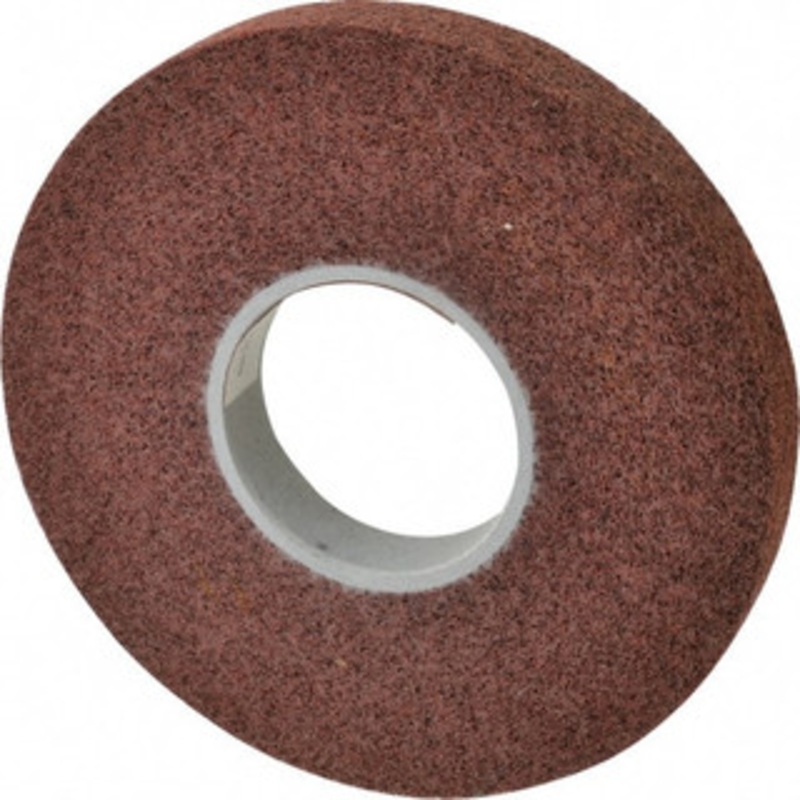 3M 8 Diam, 1 Face Width, 3 Center Hole, Medium Grade, Aluminum Oxide Deburring Wheel Convolute, Hard Density 6 Grade, 4,500 RPM 7010309595 – 85140770