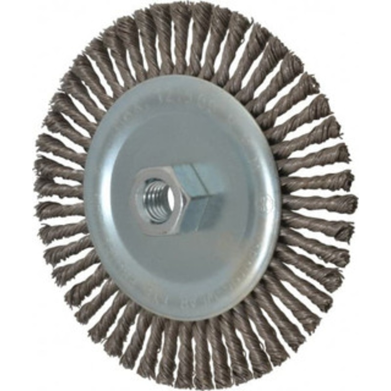Anderson Products 6 OD, 5/8-11 Arbor Hole, Knotted Steel Wheel Brush 3/16 Face Width, 1-1/8 Trim Length, 0.02 Filament Diam, 12,500 RPM 11245 – 00354274
