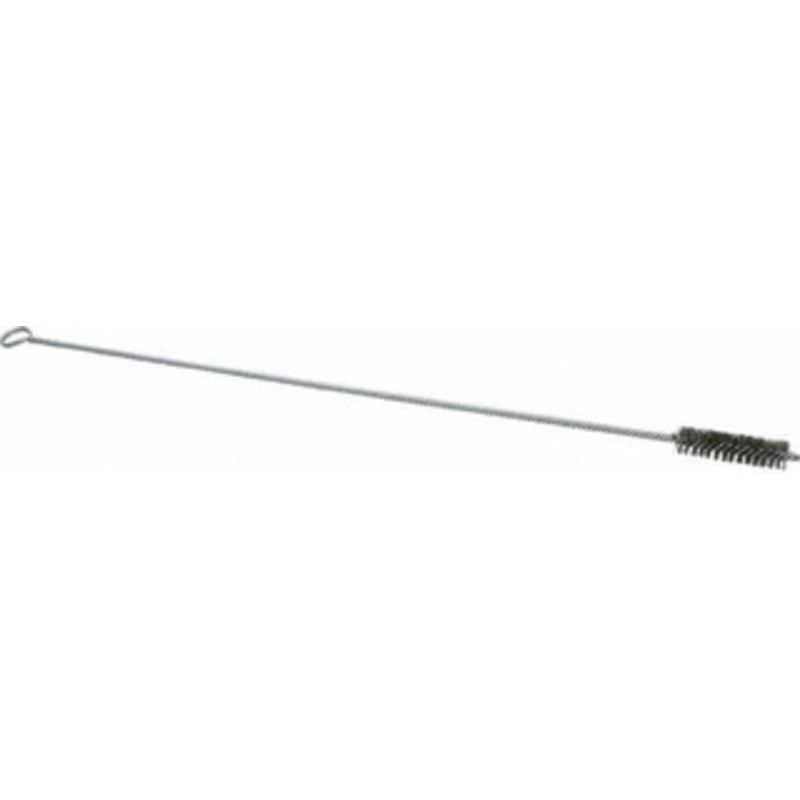 Made in USA 2 Long x 1/2 Diam Stainless Steel Twisted Wire Bristle Brush Double Spiral, 18 OAL, 0.004 Wire Diam, 0.162 Shank Diam 09-220818 – 03716552