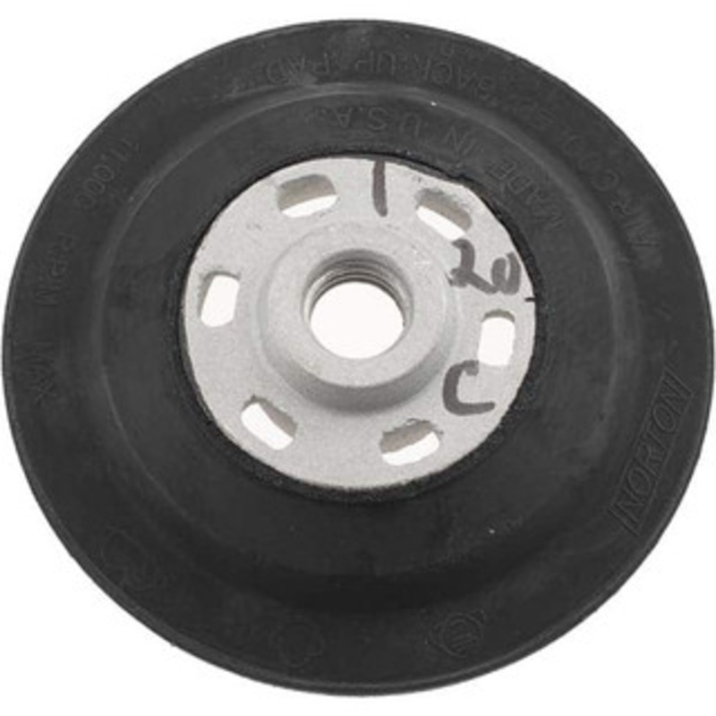 Norton 4-1/2 Diam Locking Nut Disc Backing Pad Medium Density, 11,000 RPM 63642502122 – 88935929