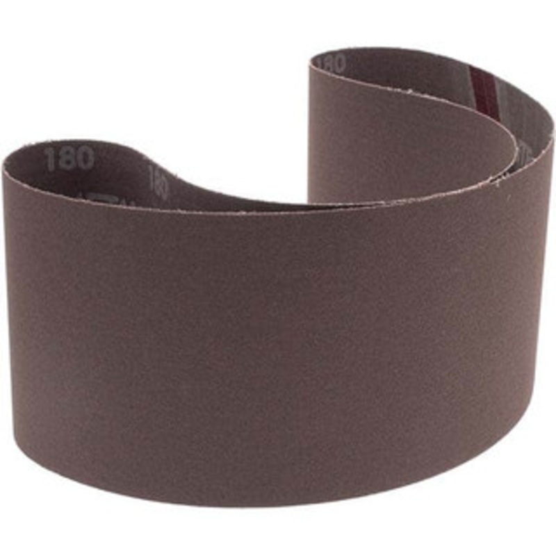 Norton 4 Wide x 36 OAL, 180 Grit, Aluminum Oxide Abrasive Belt Aluminum Oxide, Very Fine, Coated, X Weighted Cloth Backing, Series R228 78072722075 – 05974183