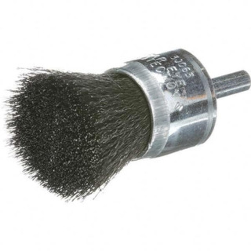 Osborn 1 Diam Steel Bridled Crimped End Brush 1 Trim Length, 1/4 Shank Diam, 22,000 Max RPM 0003006500 – 53495586