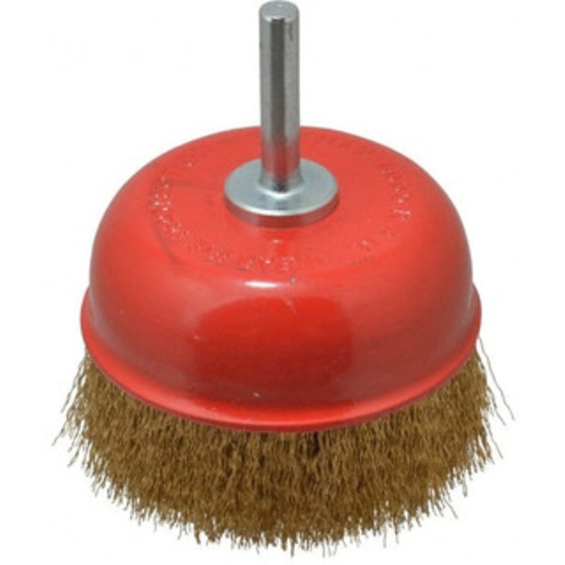 Value Collection 3 Diam 1/4 Shank Steel Fill Cup Brush Crimped Wire, 0.008 Wire Diam, 6,000 Max RPM S04186060 – 04186060