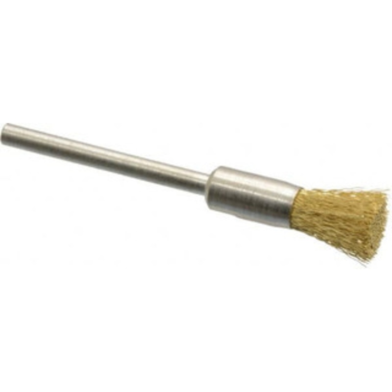Weiler Abrasives 1/4 Diam Brass Crimped End Brush 7/16 Trim Length, 1/8 Shank Diam, 37,000 Max RPM 98449 – 75852376