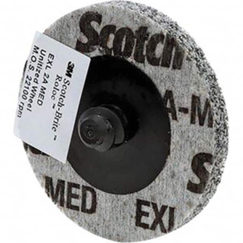 3M 2 Aluminum Oxide Quick Change Disc Type S Attachment, Medium Grade, Gray, Non-Woven, 22,100 RPM, Roloc TS Compatible 7100065108 – 74667478