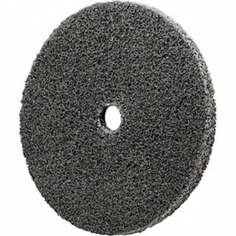 3M 3 Diam, 1/4 Face Width, 3/8 Center Hole, Fine Grade, Aluminum Oxide Deburring Wheel Unitized, Medium Density 4 Grade, 18,100 RPM 7000028453 – 01175165