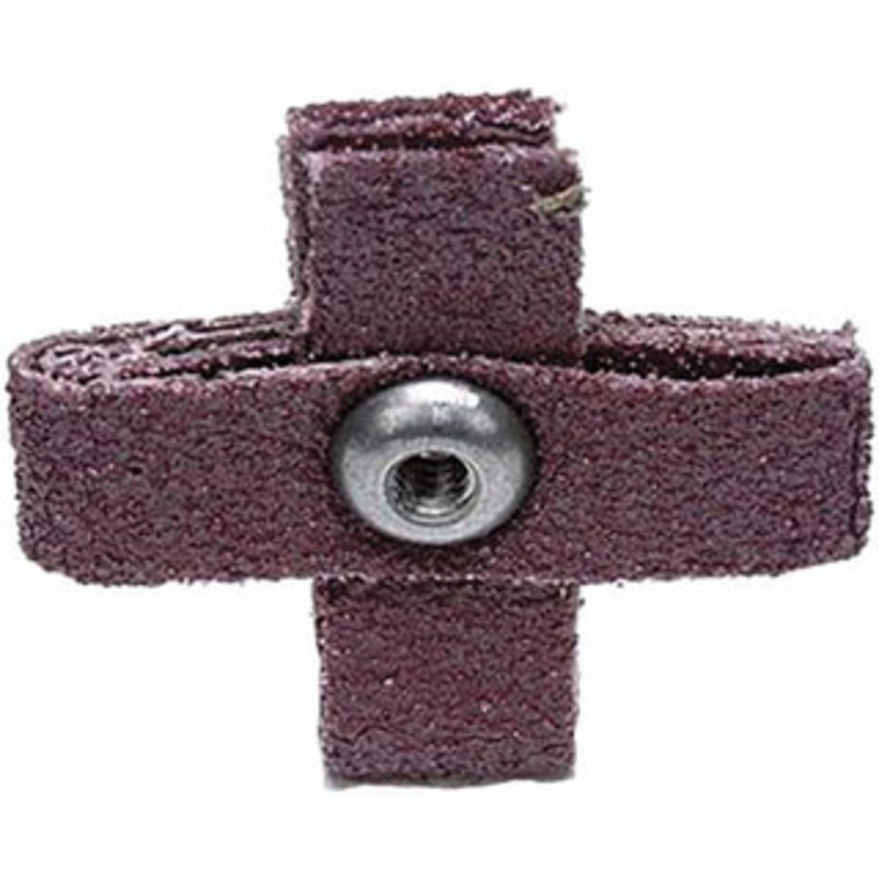 3M 60 Grit, Medium Grade, Aluminum Oxide Cross Pad 1-1/2 Long x 1-1/2 Wide x 1/2 Thick, Cloth Backed, X Backing Weight, 8 Ply, 24,000 Max RPM 7100105540 – 01028612