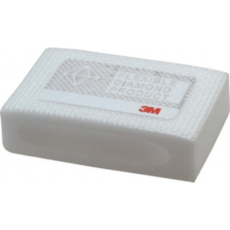 3M Extra Fine Grade, 20 Grit, Diamond Hand Pad White, 2-1/4 Wide x 3-3/4 Long, Coated 7000034094 – 01054691
