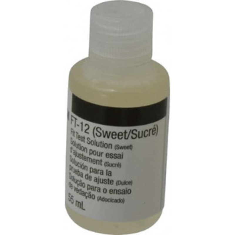 3M Respiratory Fit Testing Accessories, Type: Solution/Sweet, Solution Type: Fit Test Solution, Container Type: Bottle, Container Capacity (mL): 55.00, Description: Fit Test Solution Sweet (55ml bottle), PSC Code: 4240 7100004636 – 06418594