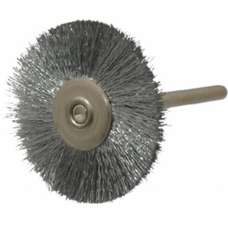 Anderson Products 1-1/4 OD, 1/8 Shank Diam, Crimped Steel Wheel Brush 0.005 Filament Diam, 25,000 RPM 23070 – 03053899