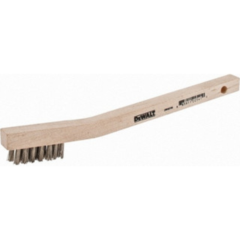 DeWALT 7 Rows x 3 Columns Stainless Steel Scratch Brush 7-3/4 OAL, 5/8 Trim Length, Wood Curved Handle DW49706 – 42195123