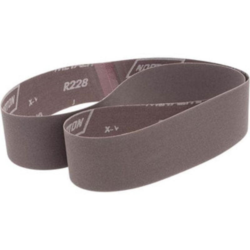 Norton 2 Wide x 48 OAL, 240 Grit, Aluminum Oxide Abrasive Belt Aluminum Oxide, Very Fine, Coated, Series R228 78072765929 – 82114661