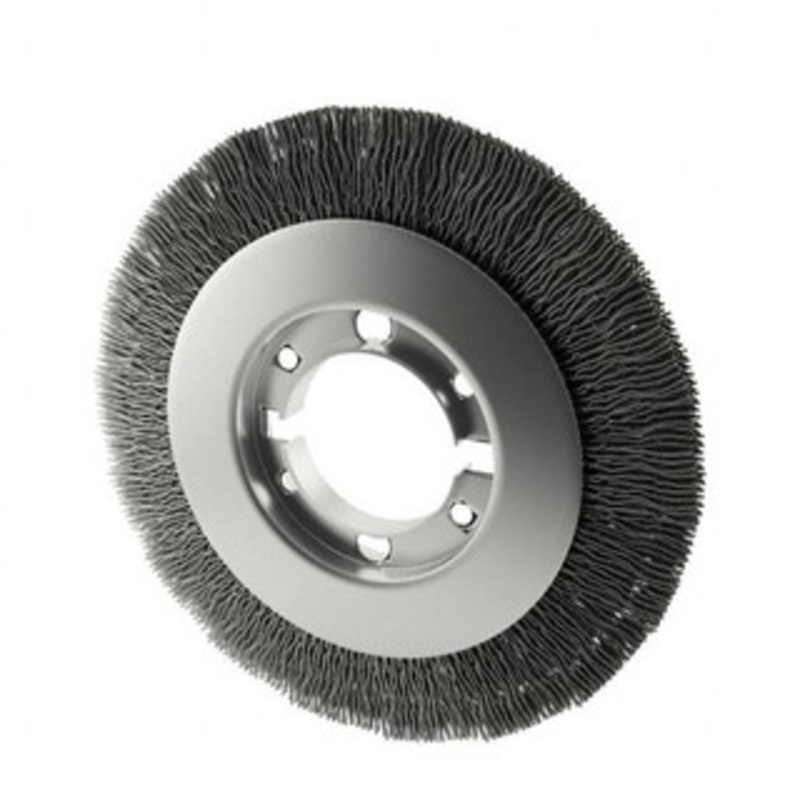 Osborn 8 OD, 2 Arbor Hole, Crimped Nylon Wheel Brush 7/8 Face Width, 1-1/2 Trim Length, 4,500 RPM 0002241200 – 06081020