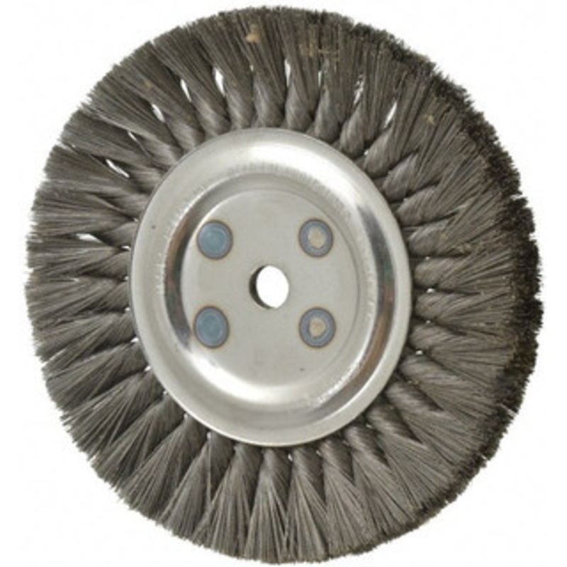 Osborn 8 OD, 5/8 Arbor Hole, Knotted Steel Wheel Brush 5/8 Face Width, 1-11/16 Trim Length, 0.0118 Filament Diam, 8,500 RPM 0002674600 – 06083026