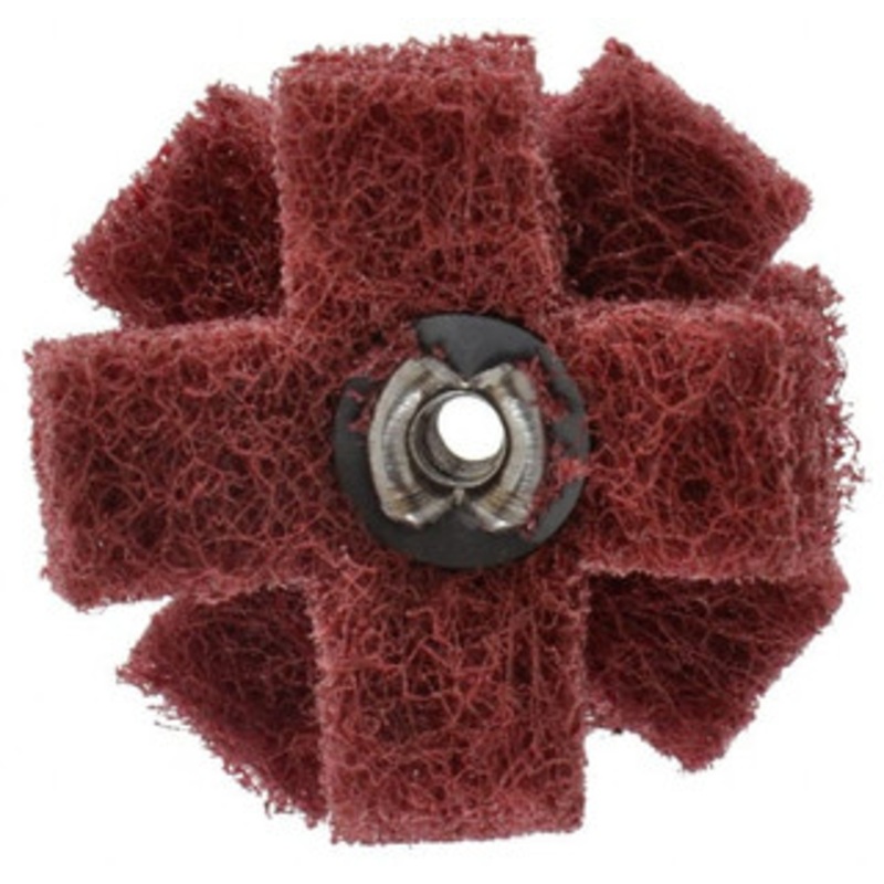 Standard Abrasives 1-1/2 x 1/2 Very Fine 3 Ply Cross Buff 8-32 Threaded Hole, 20,000 Max RPM 7000046827 – 88745112