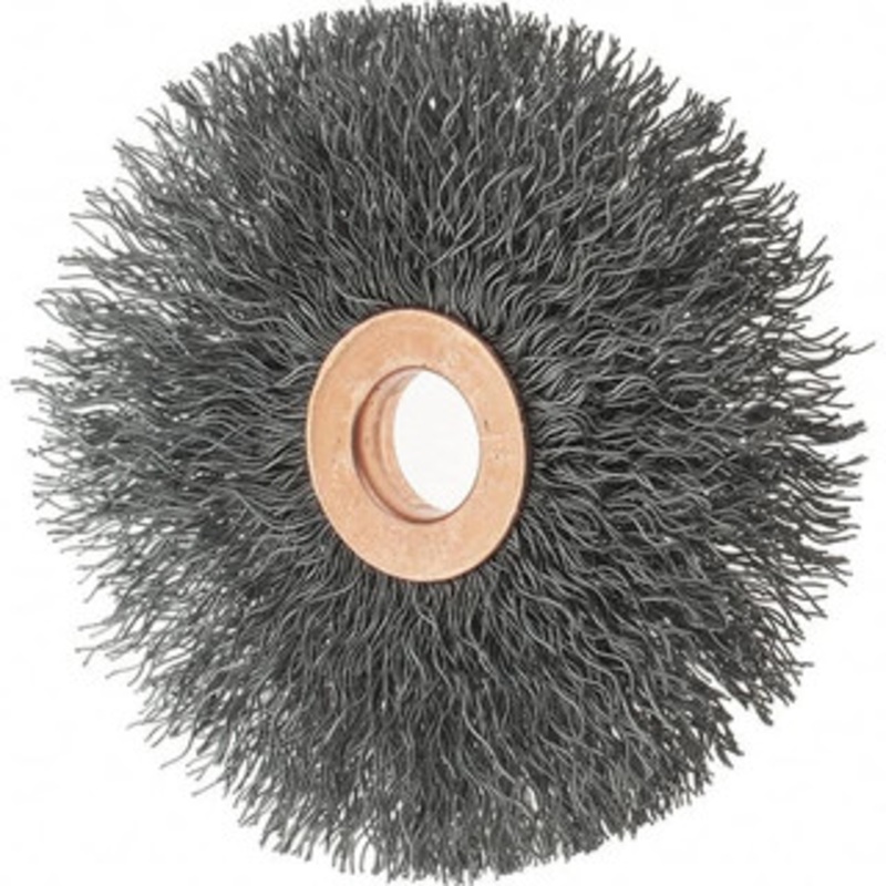 Tru-Maxx 3 OD, 1/2 Arbor Hole, Crimped Steel Wheel Brush 5/8 Face Width, 1 Trim Length, 0.0118 Filament Diam, 20,000 RPM 88557 – 32246621