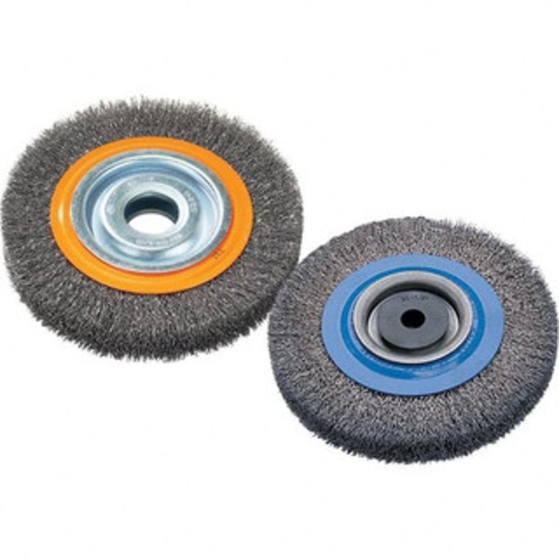 Walter Surface Technologies 8 OD, 1-1/4 Arbor Hole, Crimped Steel Wheel Brush 1 Face Width, 0.0118 Filament Diam, 4,500 RPM 13B080 – 57858615