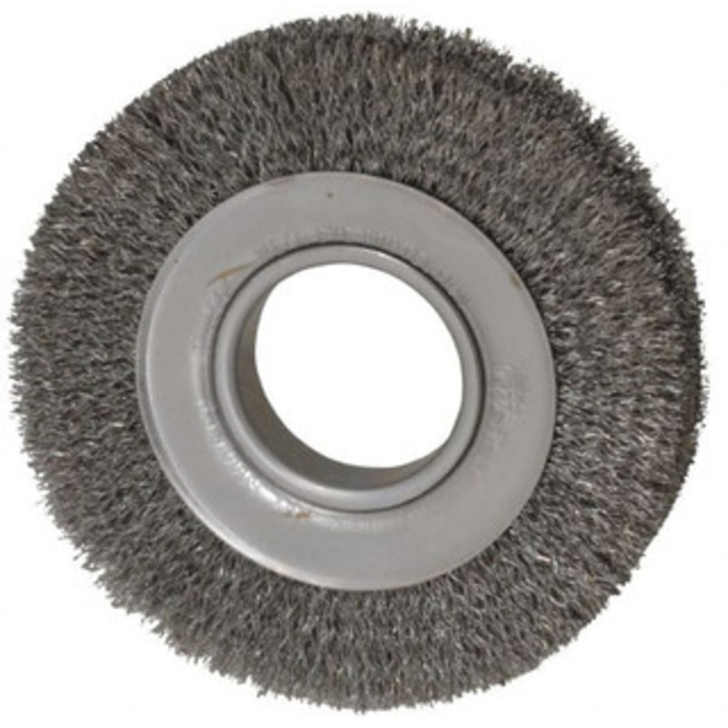 Weiler Abrasives 6 OD, 2 Arbor Hole, Crimped Steel Wheel Brush 1 Face Width, 1-1/8 Trim Length, 0.0118 Filament Diam, 6,000 RPM 06070 – 75844852