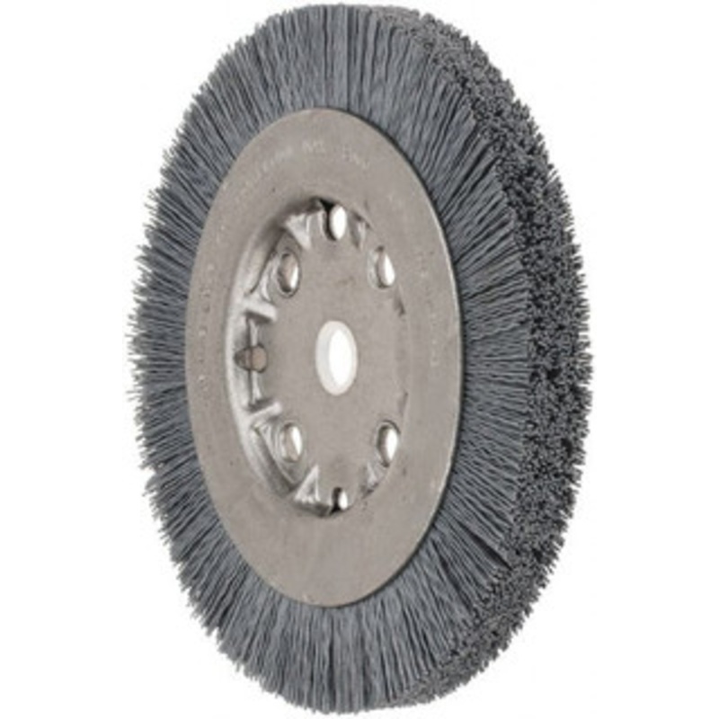 Weiler Abrasives 6 OD, 5/8 Arbor Hole, Crimped Nylon Wheel Brush 5/8 Face Width, 7/8 Trim Length, 0.022 Filament Diam, 4,500 RPM 31121 – 47029053