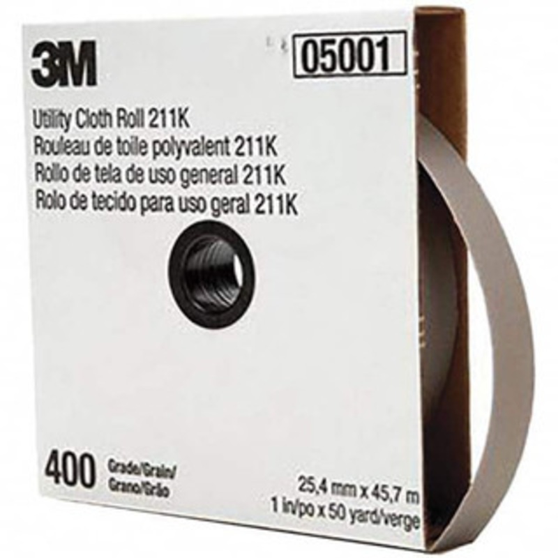 3M 1 x 50 Yd 400 Grit Aluminum Oxide Shop Roll Super Fine Grade, J Weighted Cloth Backing 7000118353 – 01653724