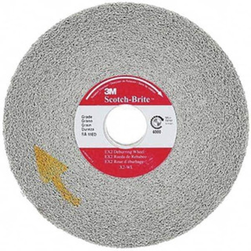 3M 12 Diam, 1 Face Width, 5 Center Hole, Fine Grade, Silicon Carbide Deburring Wheel Convolute, Hard Density 8 Grade, 3,000 RPM 7010329452 – 01261031