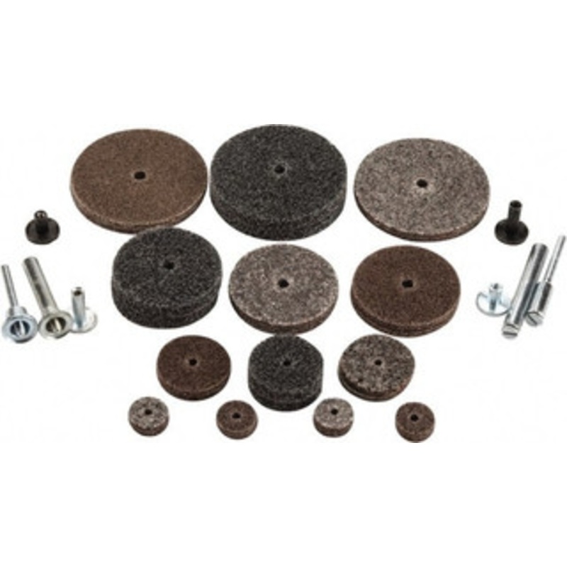 3M 30 Piece Deburring Kit 1/2, 1, 1-1/2 & 2 Diam Unitized Wheels in Fine, Medium & Coarse Grades, 1/8 & 1/4 Shank Diam, Aluminum Oxide & Silicon Carbide 7000120836 – 01176114