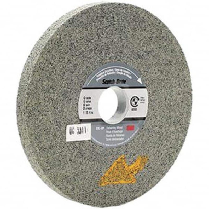 3M 6 Diam, 1/2 Face Width, 1 Center Hole, Fine Grade, Silicon Carbide Deburring Wheel Convolute, Extra Hard Density 9 Grade, 6,000 RPM 7010300858 – 74014275