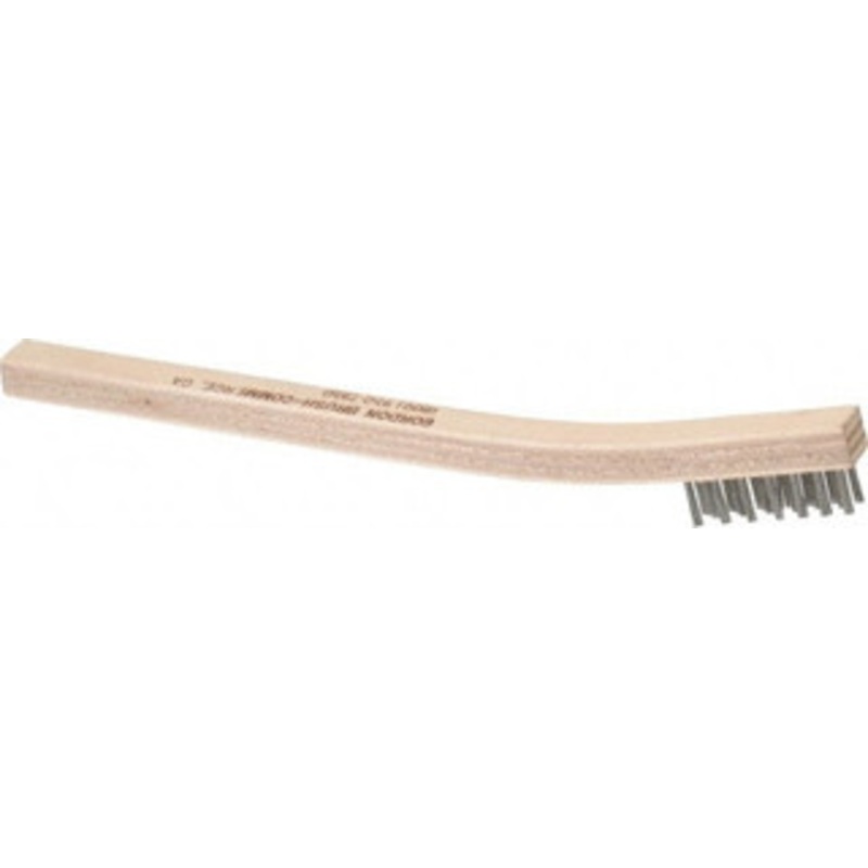 Gordon Brush 3 Rows x 7 Columns Stainless Steel Plater Brush 7-3/4 OAL, 7/16 Trim Length, Wood Toothbrush Handle 30SSG – 79562666