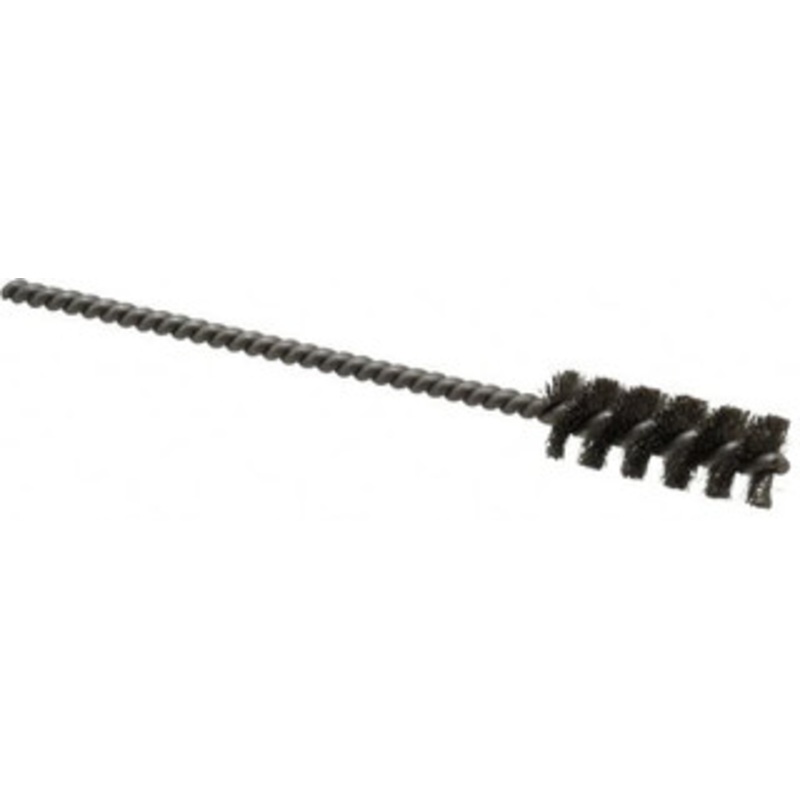 Made in USA 3/8 Diam Helical Stainless Steel Tube Brush Single Spiral, 0.004 Filament Diam, 1 Brush Length, 3-1/2 OAL, 0.11 Diam Stainless Steel Shank 09-400624 – 03715299