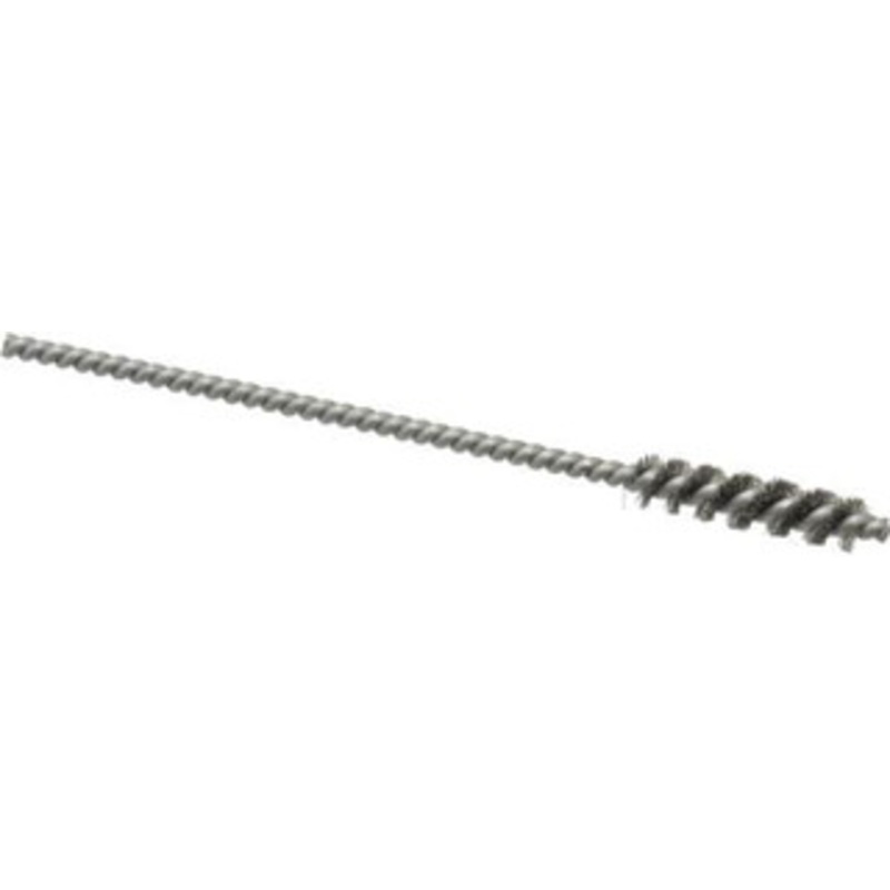Made in USA 6mm Diam Helical Stainless Steel Tube Brush Single Spiral, 0.003 Filament Diam, 1 Brush Length, 4 OAL, 0.11 Diam Stainless Steel Shank 09-320387-1 – 03717493