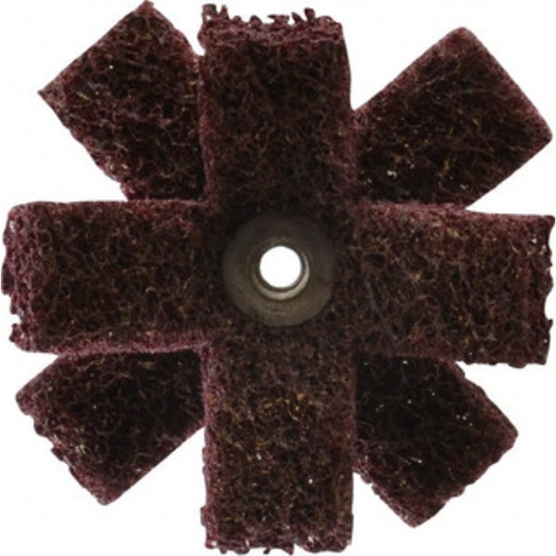 Merit Abrasives 3 x 1/2 Medium 2 Ply Cross Buff 1/4-20 Threaded Hole, 8,000 Max RPM 66254420771 – 84525690