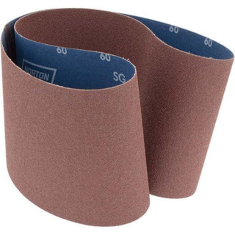 Norton 6 Wide x 48 OAL, 60 Grit, Ceramic Abrasive Belt Ceramic, Medium, Coated, Y Weighted Cloth Backing, Series R984 78072761909 – 82110966