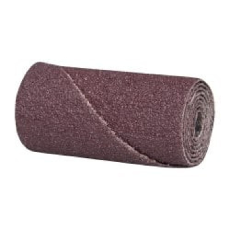 3M 1 Max Roll Diam x 2 OAL, 50 Grit Aluminum Oxide Straight Cartridge Roll 1/4 Pilot Hole Diam, Coarse Grade, X Weighted Cloth Backing, 12,000 Max RPM 7010363835 – 66013285