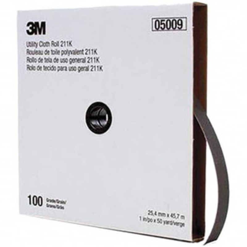 3M 1 x 50 Yd 100 Grit Aluminum Oxide Shop Roll Fine Grade, J Weighted Cloth Backing 7100016843 – 01653641